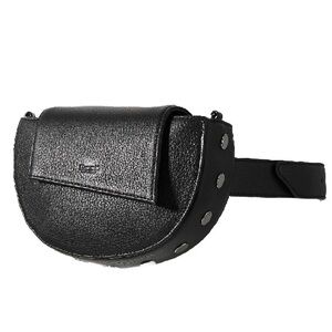 Hammitt Neil Convertible Shoulder Belt Bag Black Pebbled Leather Belt Bag